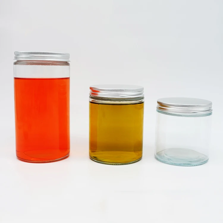 New Clear Straight Side Glass Jar with 82MM Mouth Screw Cap 250ml 500ml for Juice or Pray Blessing Candle in Stock