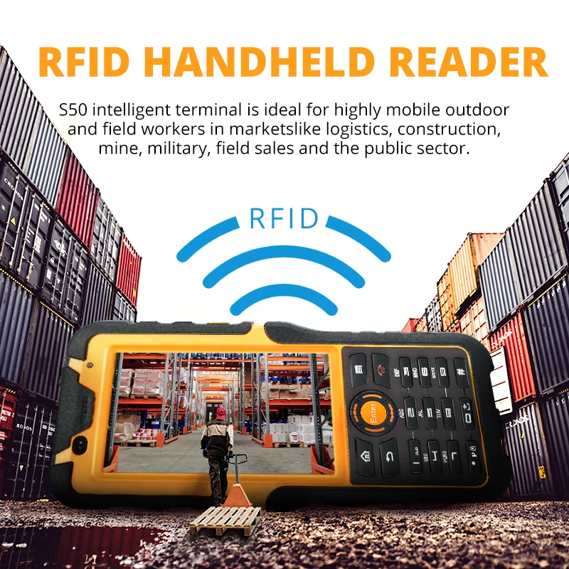  Огромная скала S50V2 Uhf Rfid считыватель мобильный 1D/2D штрих-кодов 5 дюймов промышленный планшетный компьютер