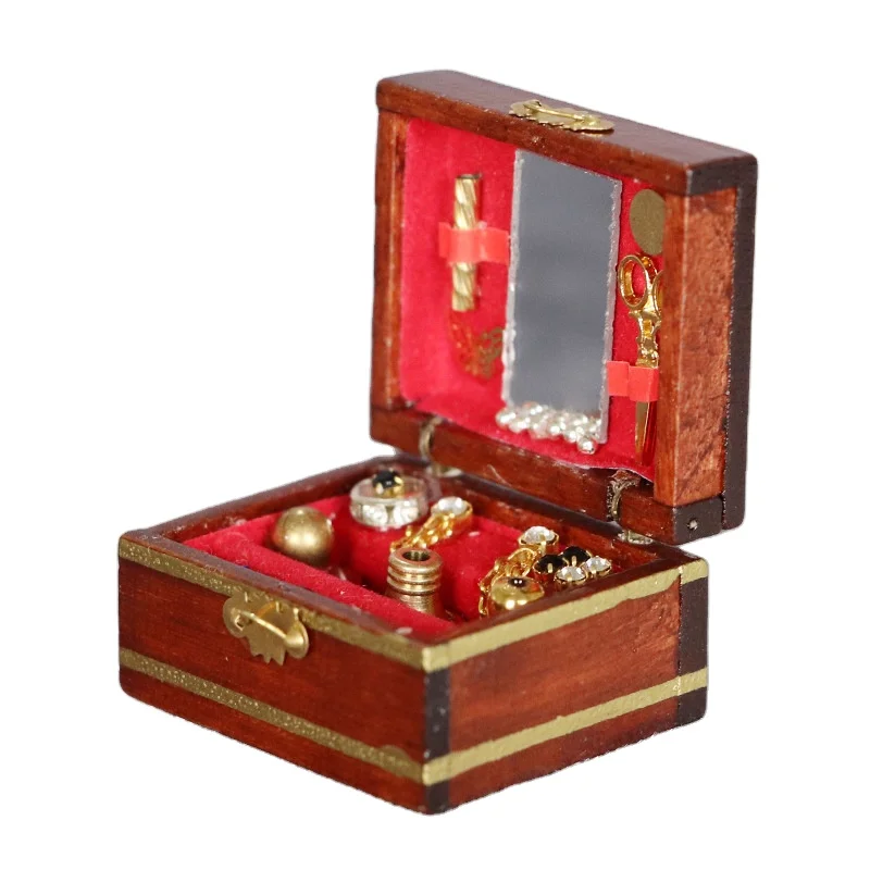 1:12 Doll House Mini Furniture Model Scene Set Vintage Miniature landscape Comity Jewelry Box