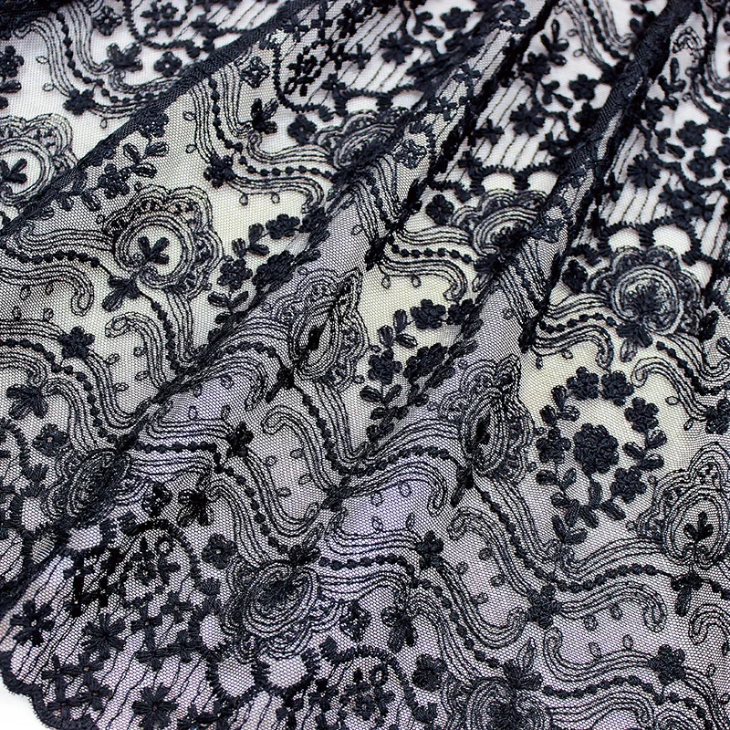 best selling pink color evening dress Embroidery mesh tulle french lace fabric Fabric heavy hand For Dress