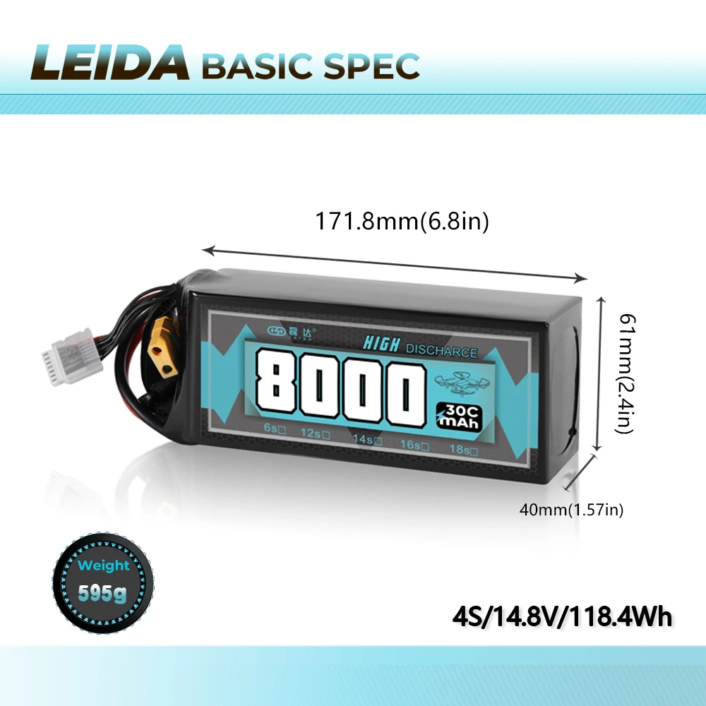 Wholesale 14.8v 8000mah storm power lipo battery 4s rc drone charging battery plant protection drone battery
