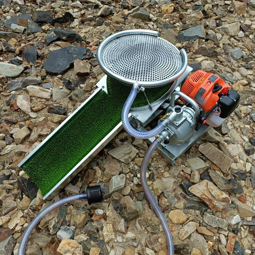Portable Disc Sluice Box Gold Panning Gasoline Gold Banker Washing Machine Separator Gold River Sand Washing separation 45cm60cm
