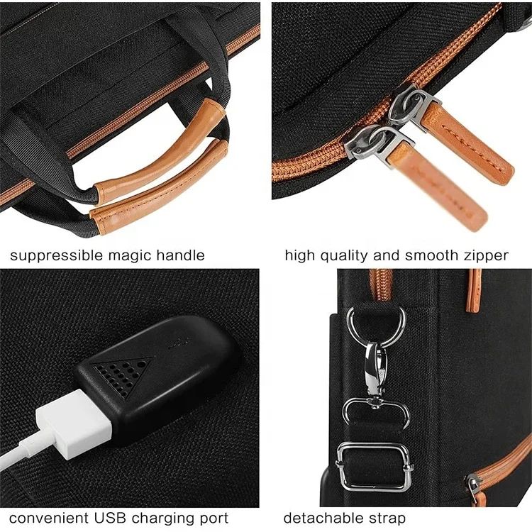 Производитель OEM водонепроницаемая сумка для ноутбука компьютера портфель с Usb зарядным устройством деловая через плечо мужчин