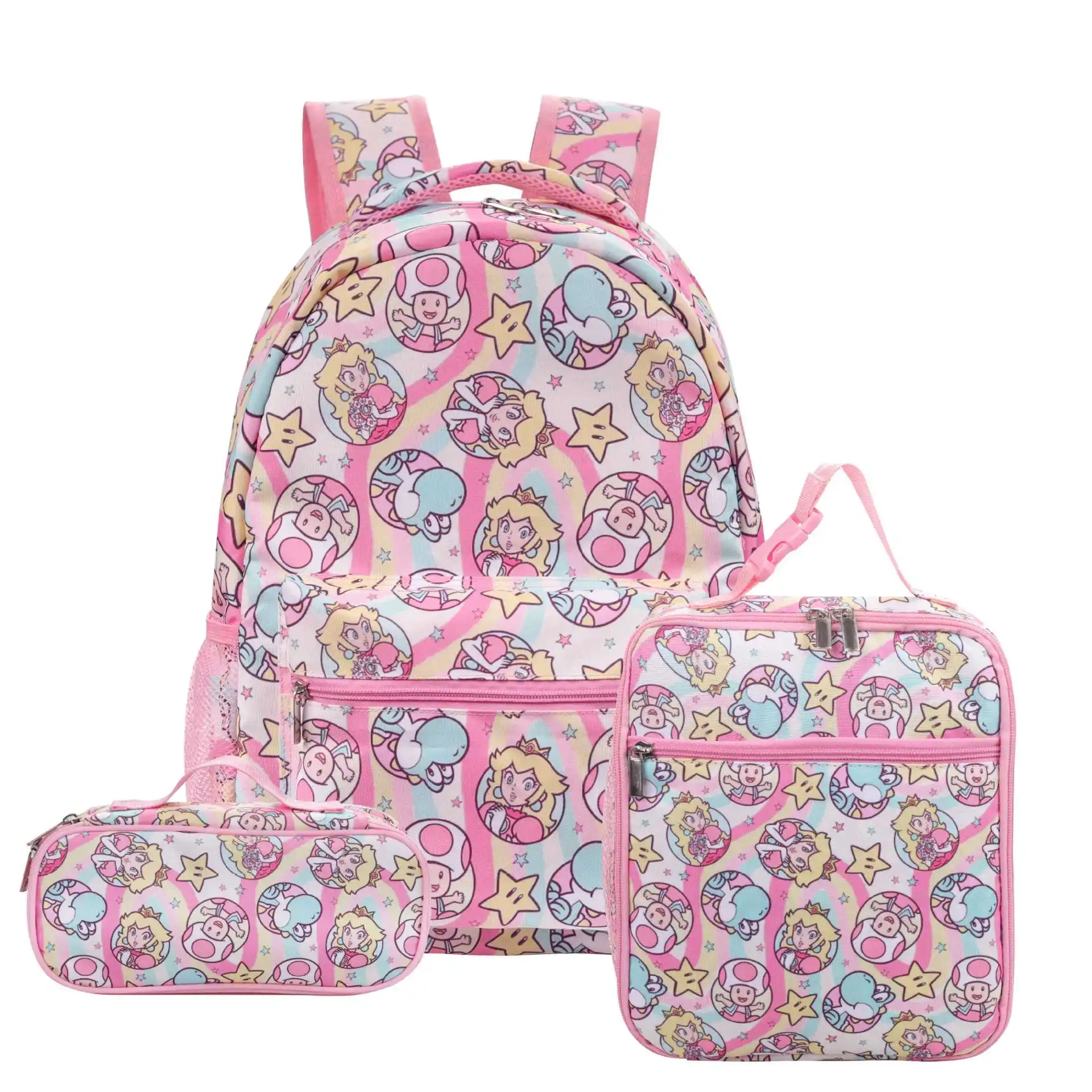 Mario School Backpack Set Mini Cartoon Three Piece Amazon School Bag And Lunch Bag Set For Kids Students Child School Bags Set