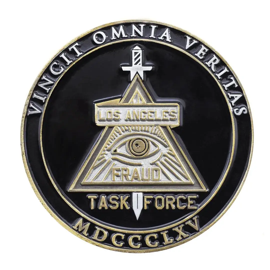 Los Angeles Fraud Task Force United States Secret Service Challenge Coin USSS LASD USPIS DEA HSI FBI DMVINV Challenge Coin