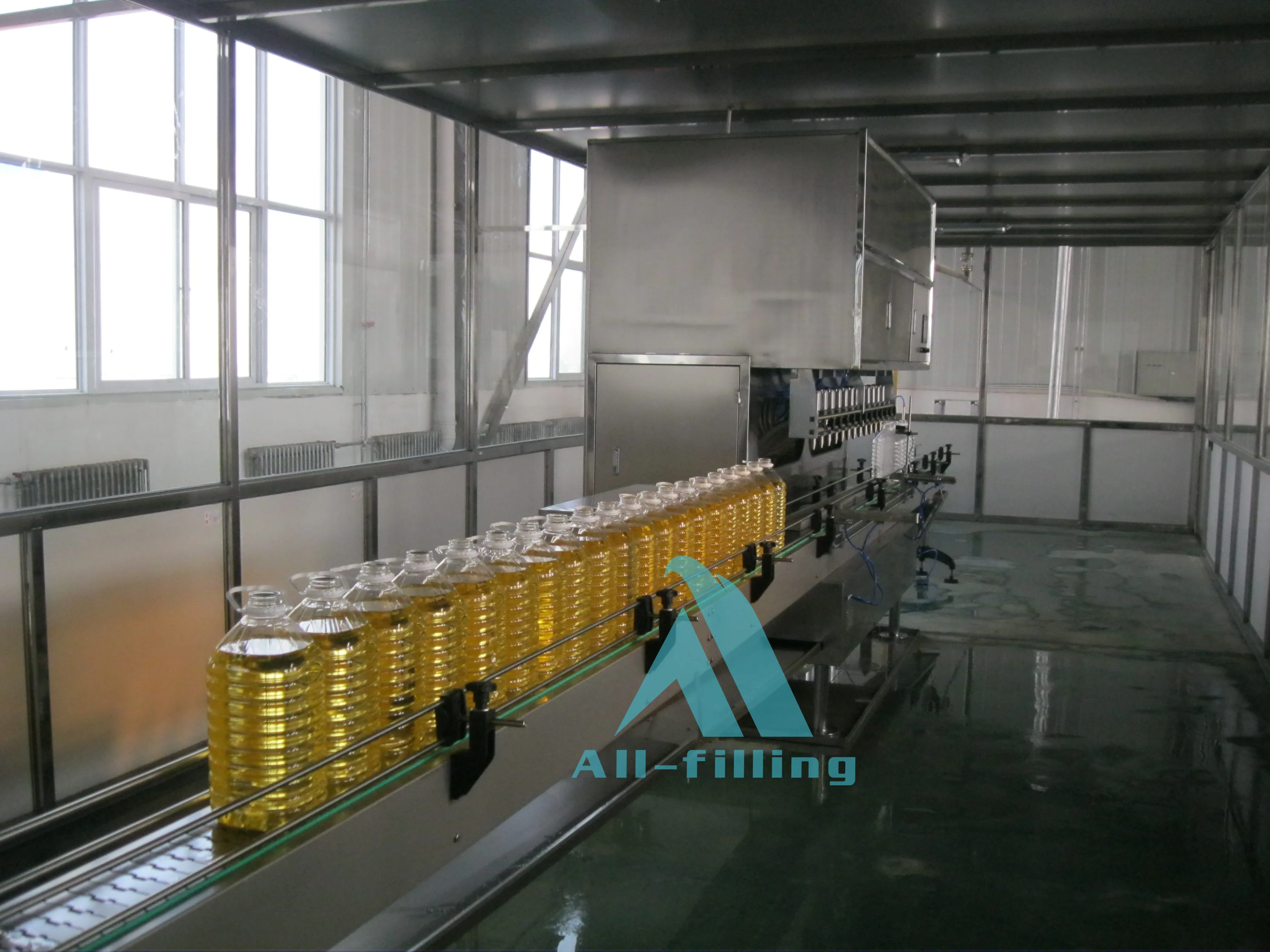 Complete fully automatic PET bottle sunflower edible oil filling plant/cooking oil filling machinery