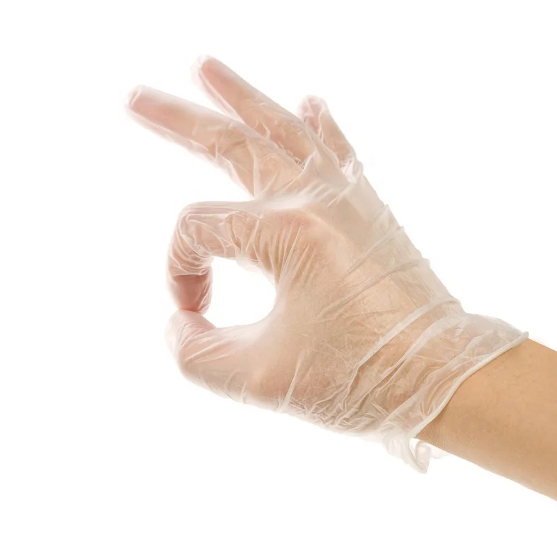 Certificated Vinyl Gloves Tattoo Nail Beauty Salon Gloves Barber Massage Disposable Clear PVC Gloves Powder Free for Salon Care