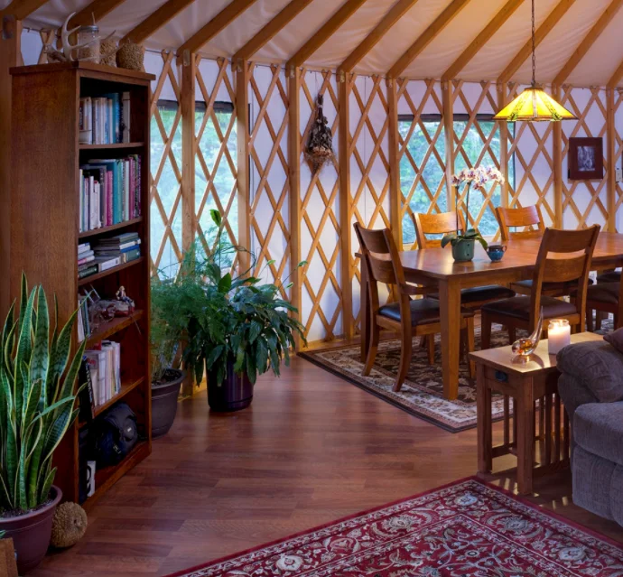 9 m Luxury  waterproof acrylic dome mongolian Yurt with wood door