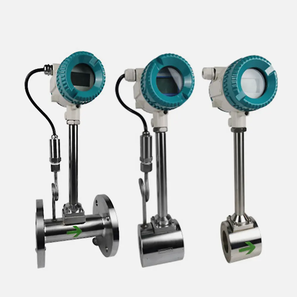 flange mounted gas steam vortex flowmeter flow meter with temperature and pressure compensation