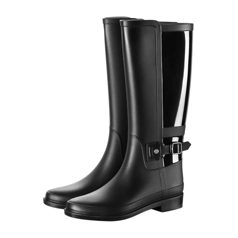 Hot selling PVC Silicon Knee High ladies rubber rain boots fashion rain boots for women