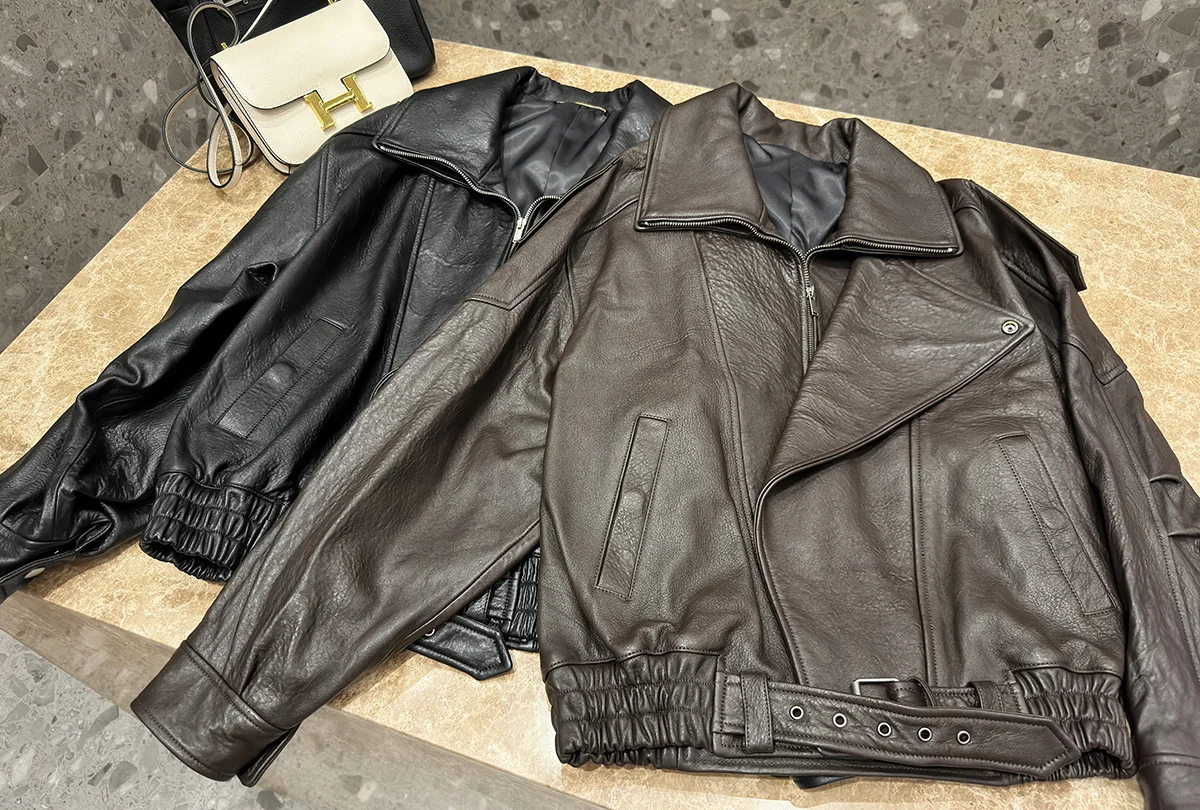 2024 autumn and winter extremely popular, stylish, retro, comfortable pilot jacket leather coat.