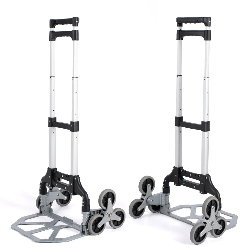Portable stair climber six wheel hand trolley for climbing stairs foldable hand cage trolley