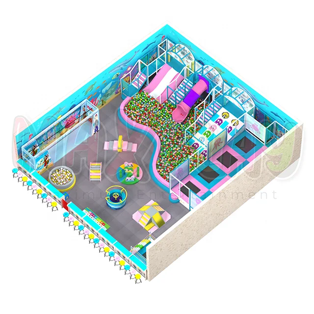 soft Play Center indoor Playground Kids Ball Pit with slides pickler equipment  themed ball pit with slide indoor playground