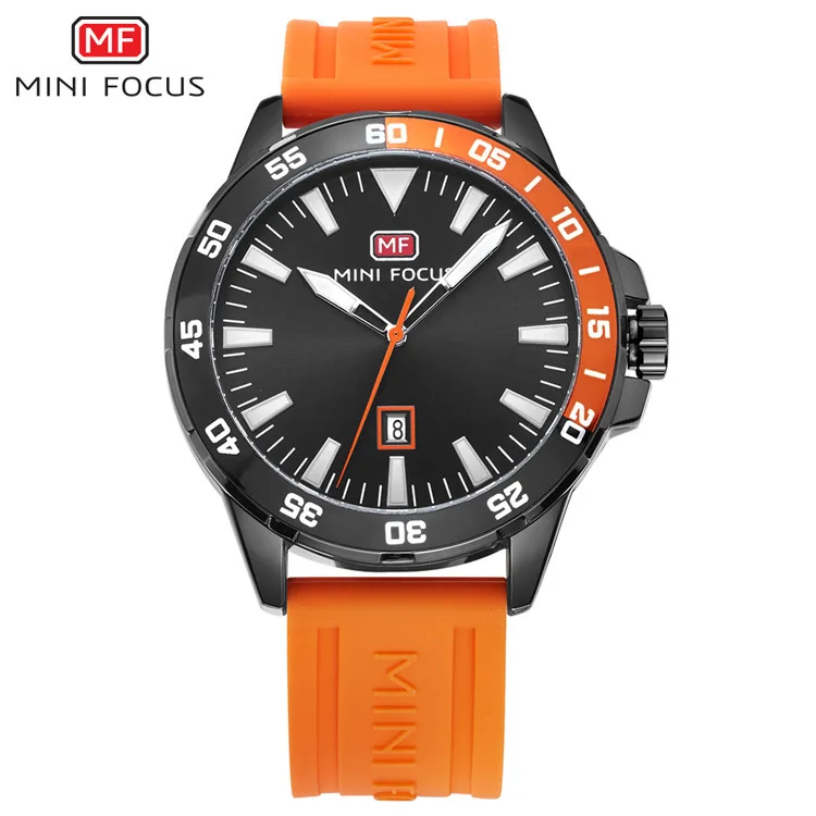 Oversized Gage Silver  Tone Chronograph Watch Leather Wrist Watch Chronograph With Silicone Gel Linkage Military Reloj