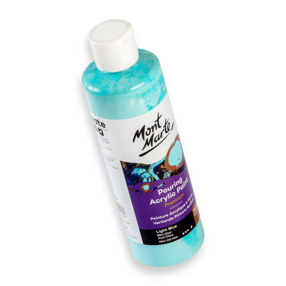 Mont Marte Pouring Acrylic 240ml - Light Blue acrylic colour paint