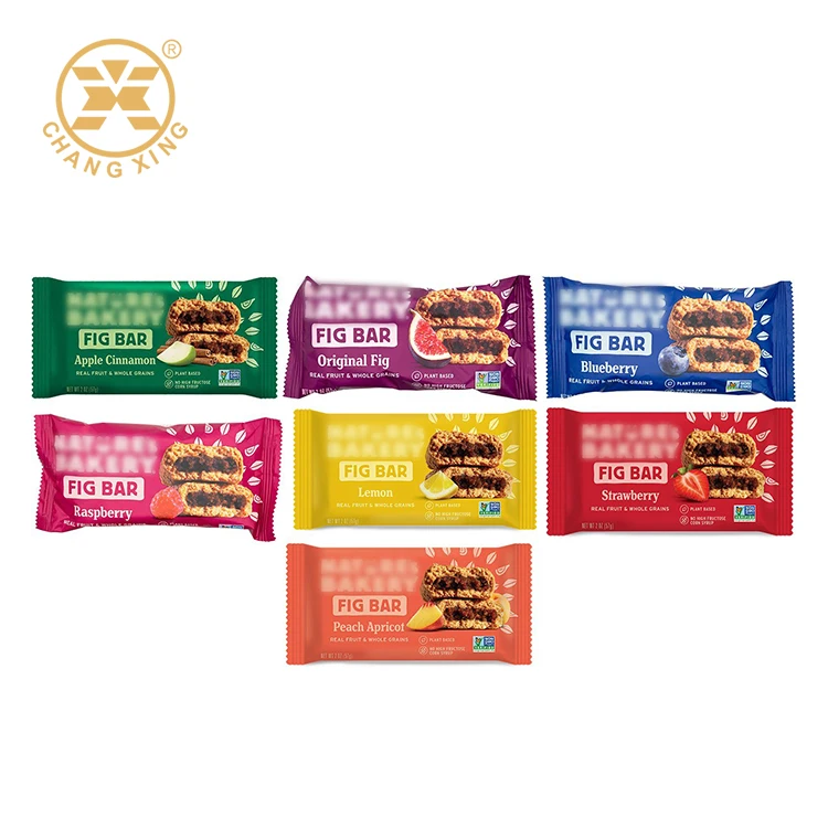 Private label plastic peanut butter bars packaging protein bar wrappers sachet film