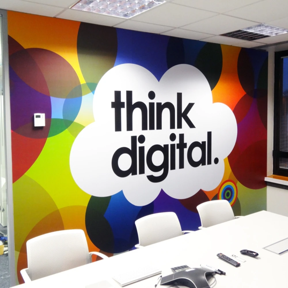 Custom Large Format Wall Graphics Art Stickers Decals Display with Digital UV Printed For Business Advertising Shop Decoration