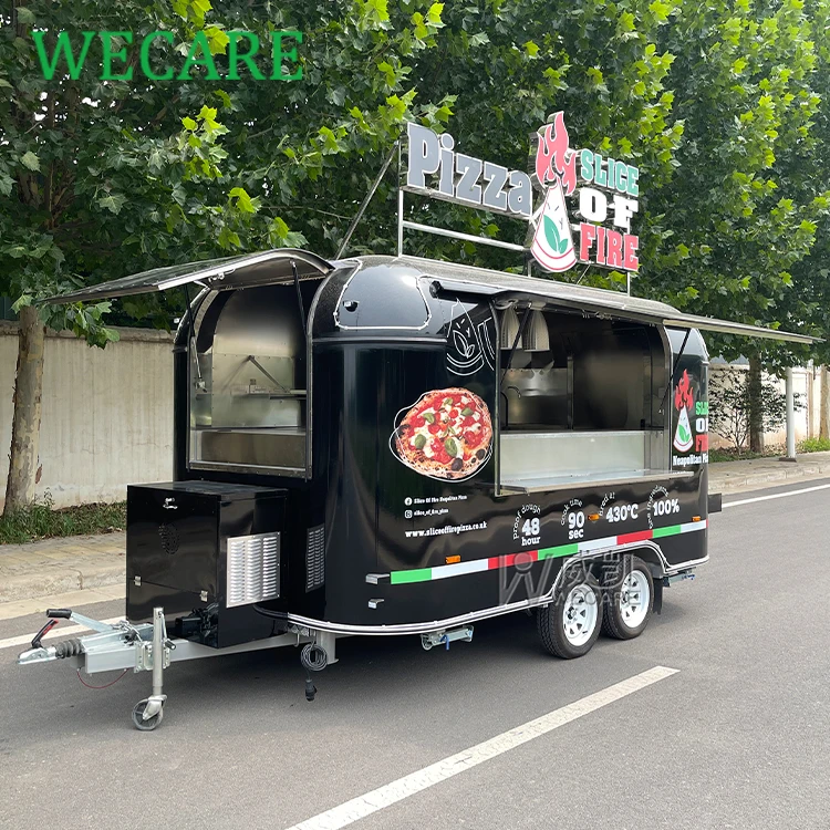 WECARE Custom Foodtruck Icecream Pizza Snack Fast Food Truck Fully Equipped Mobile Restaurant Catering Trailer with Oven Grill