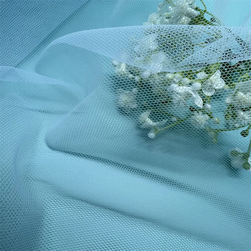 Popular Soft Tricot Mesh TuTu Warp Knitted Wedding 6420 polyester tulle  And  mesh Fabric