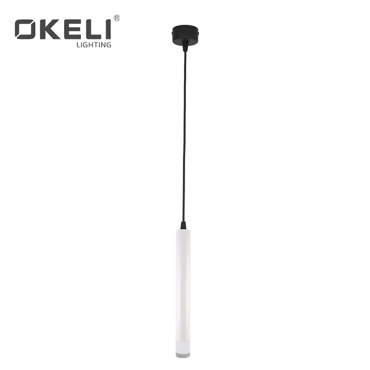 OKELI Wholesale creative modern office black white aluminium single led pendant lighting