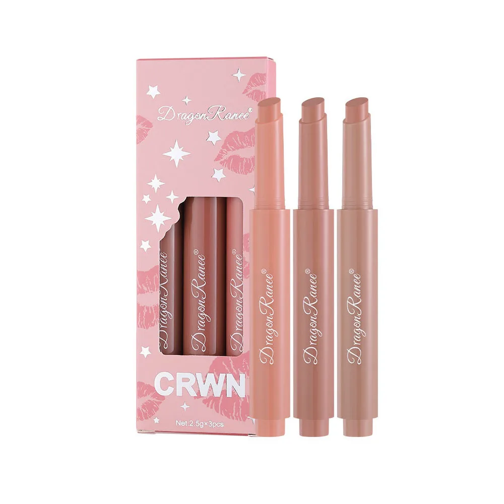 Jelly Lipstick Press on Lipstick Pen Set Mirror Moisturizing Moisturizing Sexy Three Piece Box Lipstick