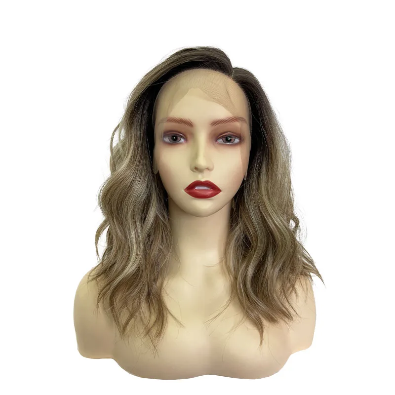 Lace Front Wigs T part Hairstyle Synthetic Wigs For Women Natural Looking short Wavy Middle Part Lace Heat Resistant Wig