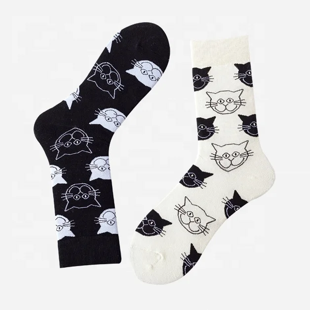 wholesale dress socks cat dog men cotton design colorful funny socks fashion men socks