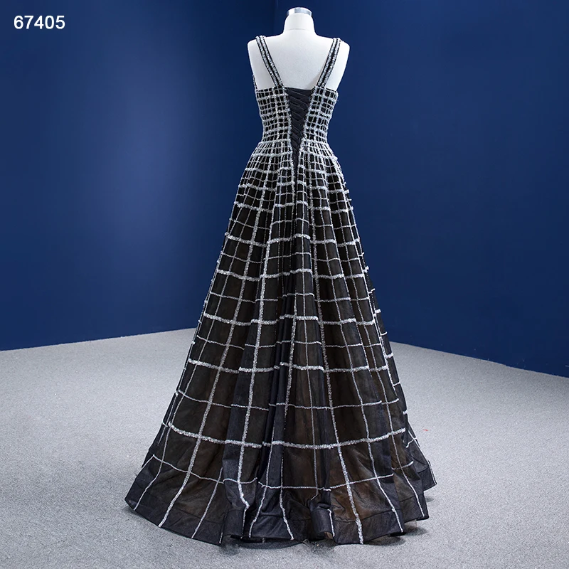 Jancember RSM67405 Sexy Black Mature Sleeveless Shining Sequin Party Evening Dresses