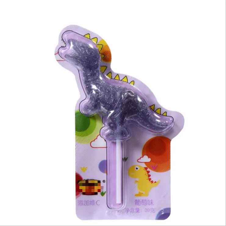 Fruity soft candy lollipop dinosaur candy pops