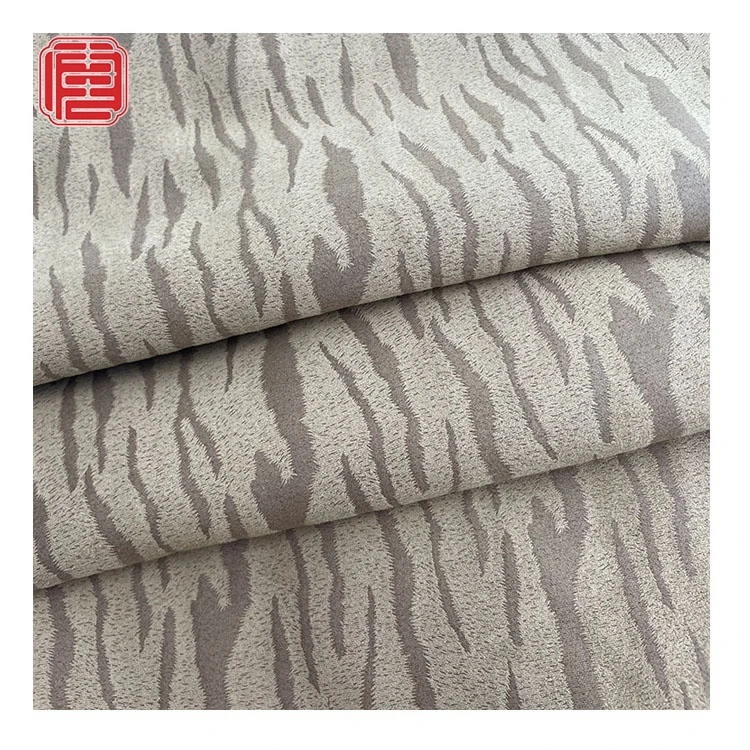 2023 Tiger Foil Fabric Design Stretch Knitted Scuba Suede Fabric 100% Polyester Fabric For Garment