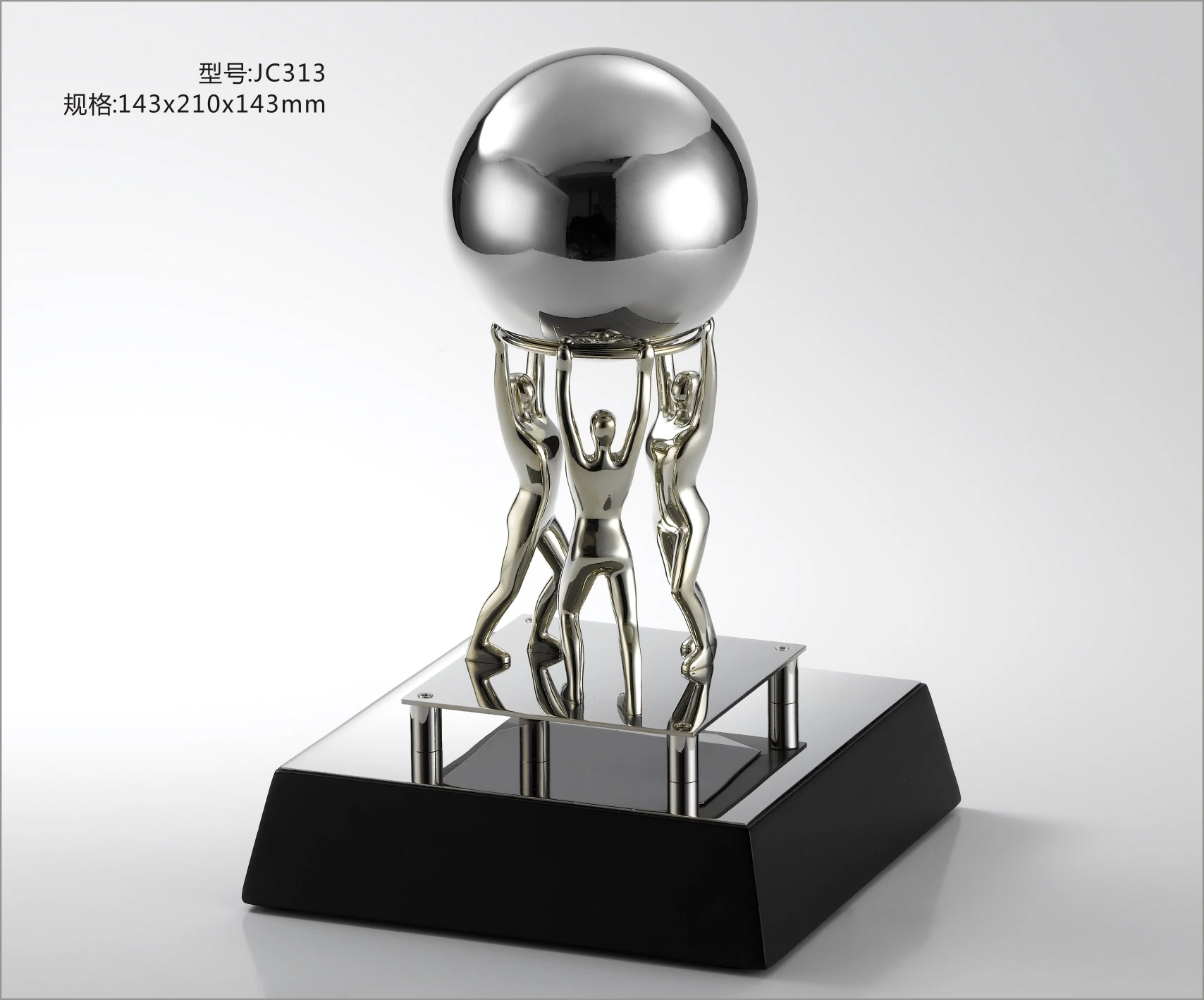 New Design Decorative World Map Crystal Metal Glass Globe Ball Award Trophy For Business Gift