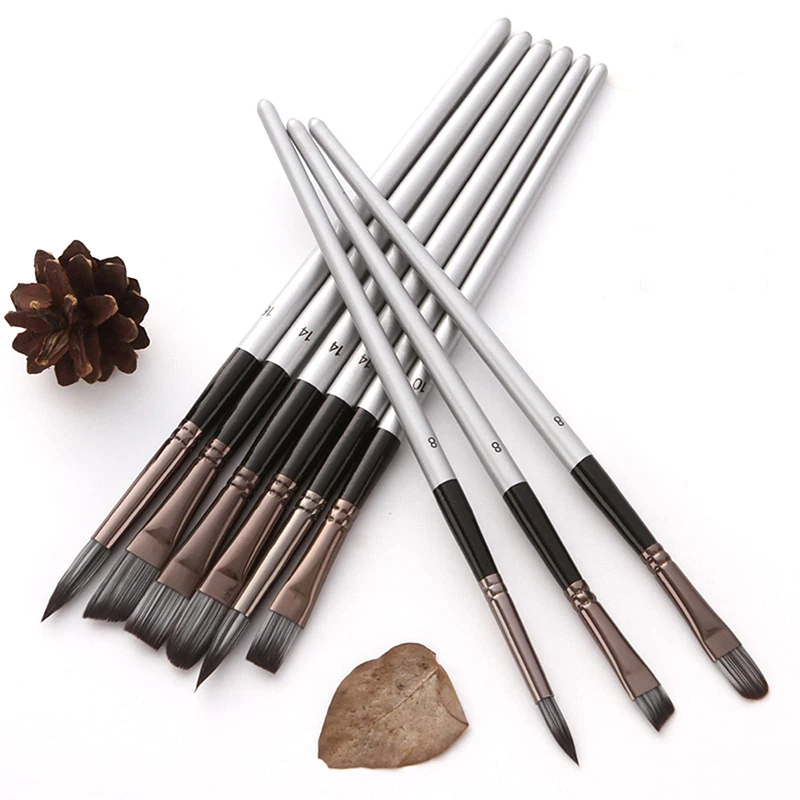 24 pcs Synthetic Artist Paint Brush Set Different Sizes Painting Brushes Suitable for Acrylic Watercolor Oil Gouache Paints