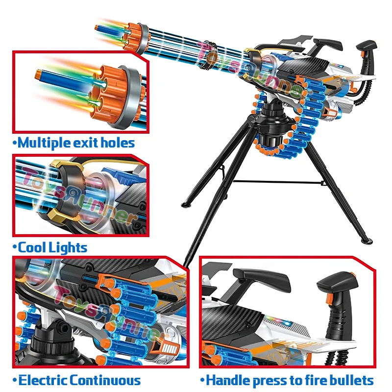 Silicon Real Mini Heat Gatling Gun Plastic High Quality Metal Shell Ejecting Toy Gatling Gun For Adult Real Metal