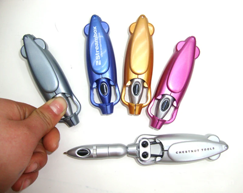 Custom plastic novelty ballpoint pen, robotic robot acrobat transformer pens