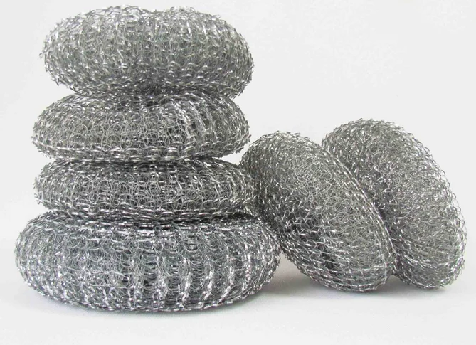 Kitchen Cleaning Ball Stainless Steel Dish Scrubber / Pot Pan Metal Scourer With Kitchen Mesh Sponge Scourer