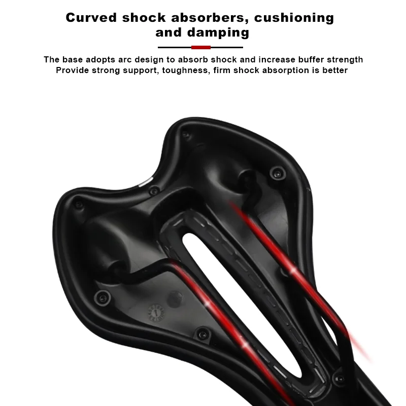 Bicycle Saddle Reflective Shock Absorbing Design Road Mountain Bike cycle Seat Silica Gel Leather Cycling Suspension