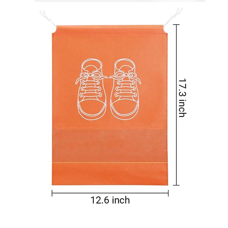 Wholesale high quality Travel Slippers Double rope drawstring bag reusable waterproof Non woven shoes dust-proof bag