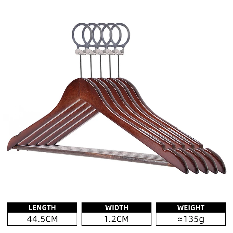 Lavinia Wholesale Anti Theft Hanger Non Slip Hotel Wooden Clothes Hangers With Anti Theft Ring