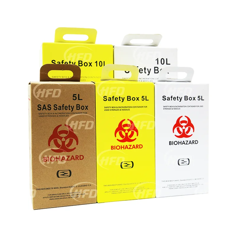 High quality wholesale promotional disposable  foldable paper sharp container bin waste for syringes