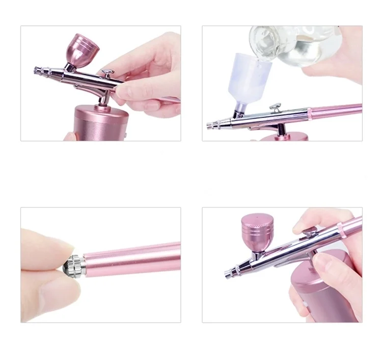 Beauty Machine Handheld Air Compressor, Airbrush Spray Gun Moisturizing Oxygen Injector