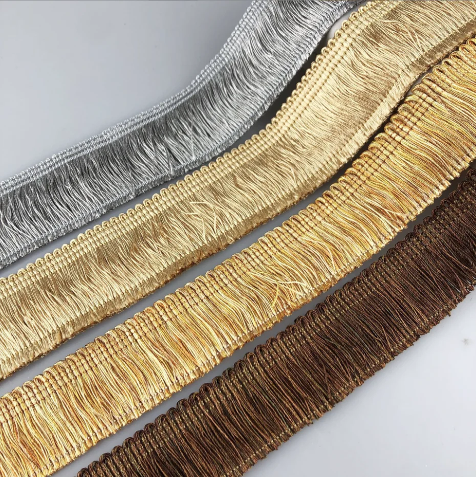 Wholesale 4.5cm Factory decorative brush tassel fringe for sewing curtain Beach Umbrella trimming