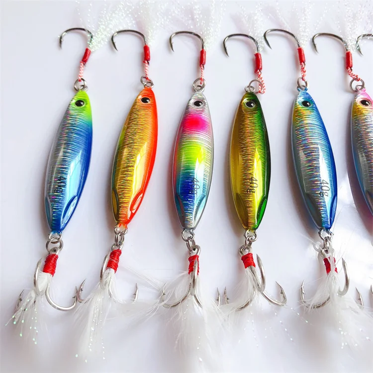 RUNTOO 20/30/40/60 Laser Metal Iron Plate Lead Jig Hard Slow Pitch Jigging Fishing Lures