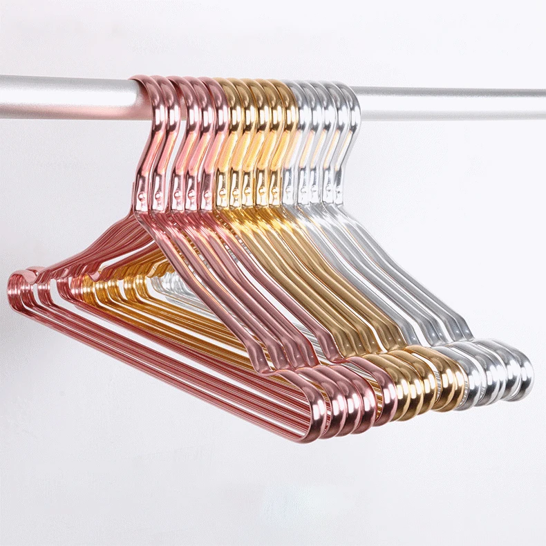 Premium Matte Gold Aluminum Coat Hanger Smooth Durable Metal for Shirt Dress Jacket Pant Slacks Light Sturdy Rack for Bathroom