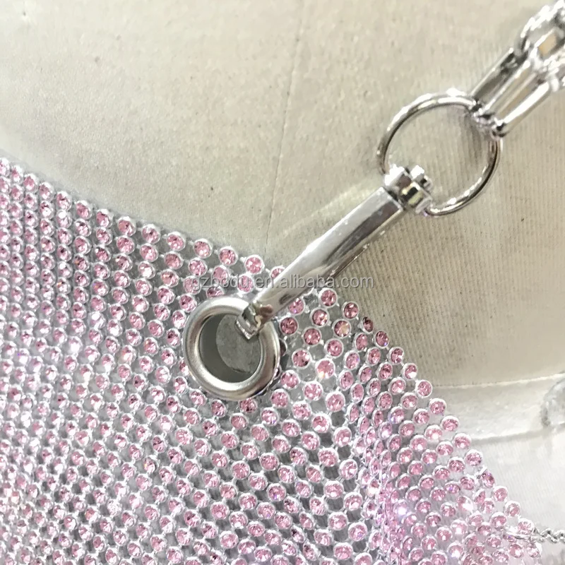 Zipper Sexy Party Crystal Mesh Dress Rhinestone Dress