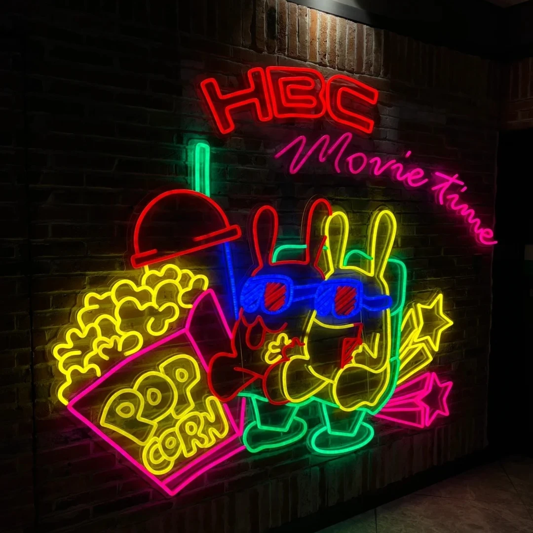 Custom LED Neon Restaurant Building Indoor Outdoor Acrylic Colorful Neon Light Sign