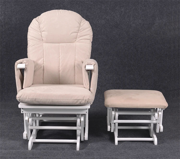 Lovely Popular OEM  Breastfeeding Nursing Rocking Glider Chair with Grey Cushions