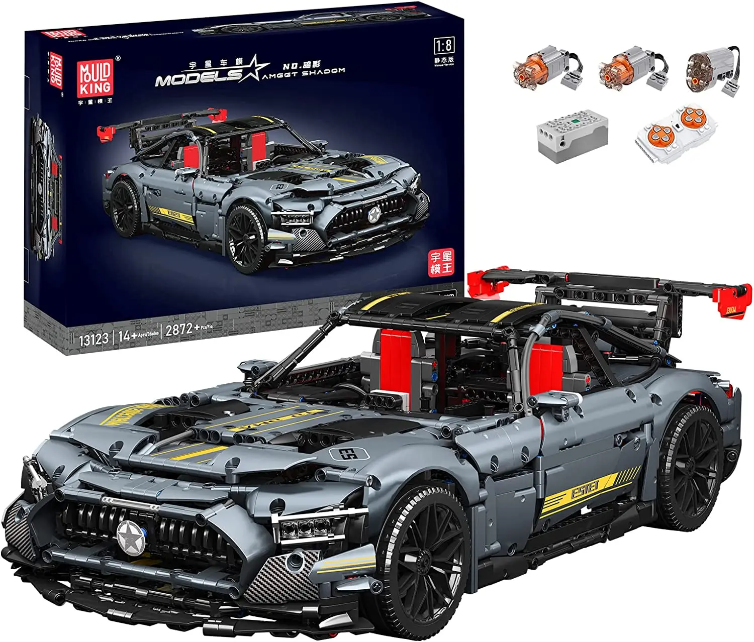 Форма KING 13123D технический спортивный автомобиль строительный Комплект для мальчика Радиоуправляемый моторизованный гоночный строительные блоки MOC кирпичи