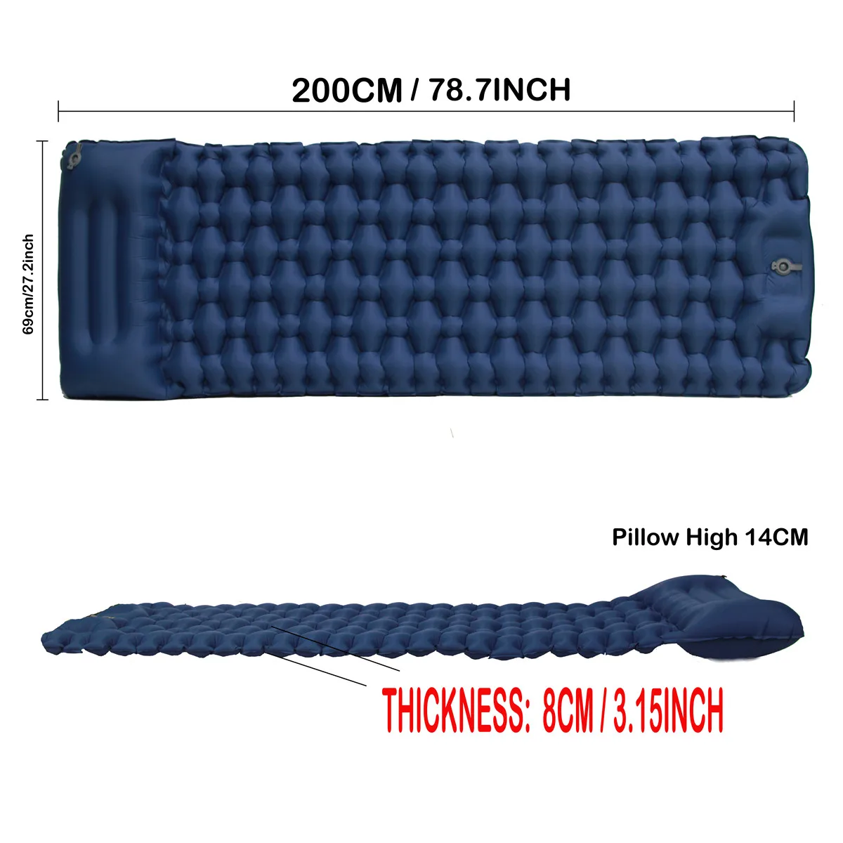 2021 factory supply inflatable oversize thicken light weight compact waterproof TPU camping sleeping pad