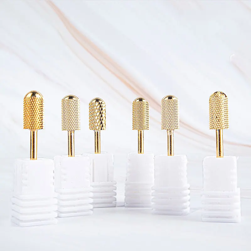 BQAN Professional Tungsten Carbide safety sanding gold Nail Art Drill Bits Set Machine Manicure Nail Salon