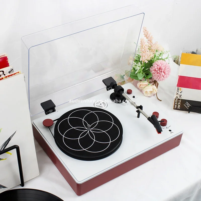 Dust Cover Bluetooth Transmitter Gramophone Phonograph Turntable record player,   Blue tooth vinyl record player